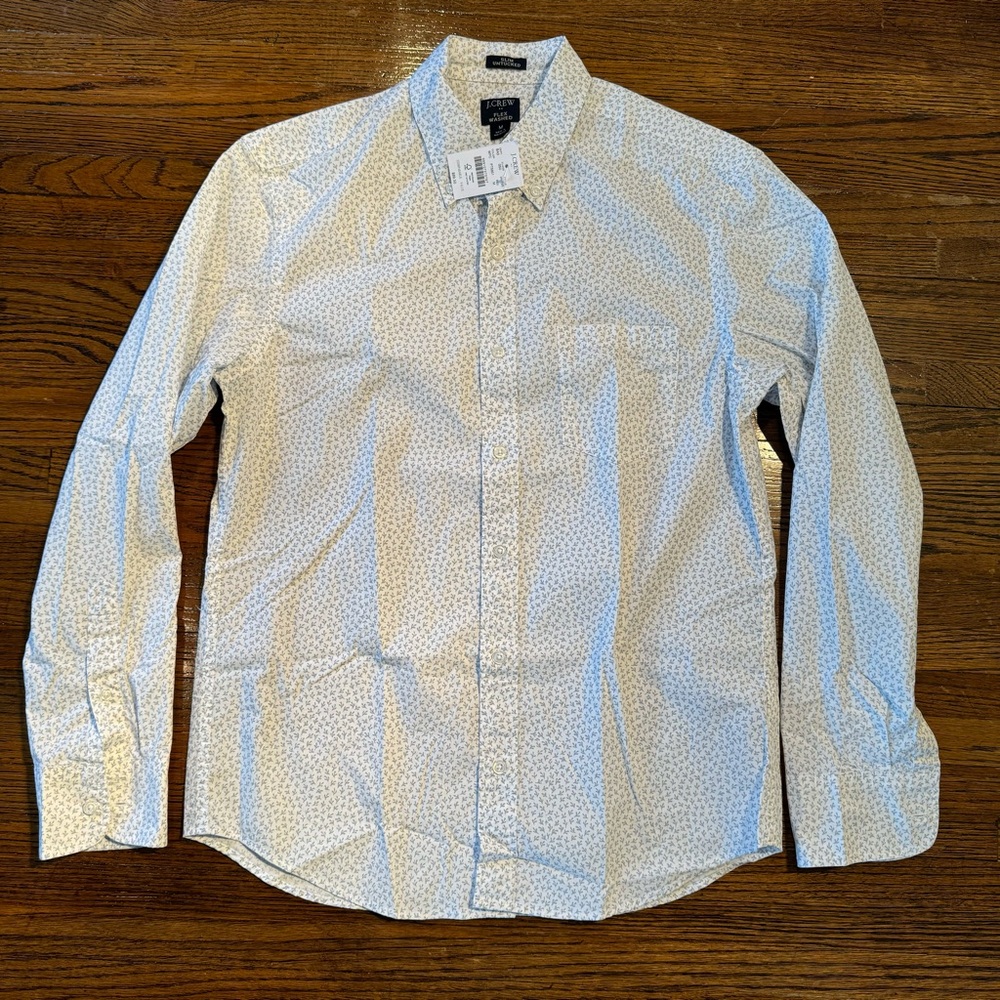 J.Crew medium button down with fig pattern.